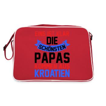 Croats Dad Father Father's Day Hrvatska Croatia - Retro Bag - red/white - Back