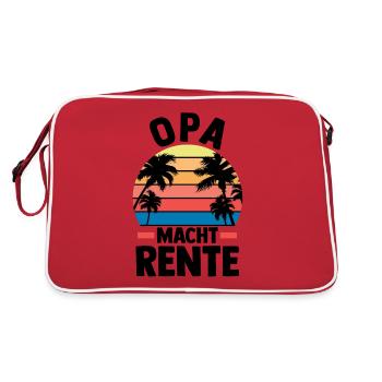 Vacation Vacationer Grandfather Grandpa - Retro Bag - red/white - Back