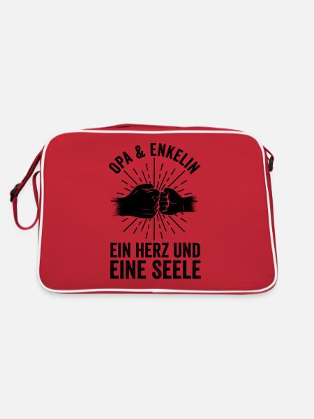 Grandfather Grandpa Grandpa - Retro Bag - red/white - Back
