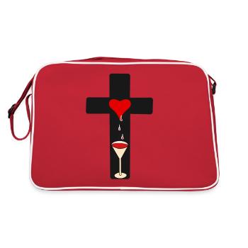 Cross Crosses Crucifix Horror Halloween - Retro Bag - red/white - Back