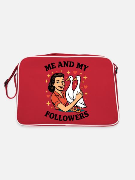 Lustiges Laufenten - Moi et mes followers Laufente - Sac Retro - rouge/blanc - Dos