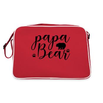Papabär und Mamabär - Retro Tasche - Rot/Weiß - Hinten
