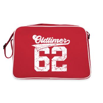 64. GEBURTSTAG 1962 OLDTIMER 62 - Retro Tasche - Rot/Weiß - Hinten