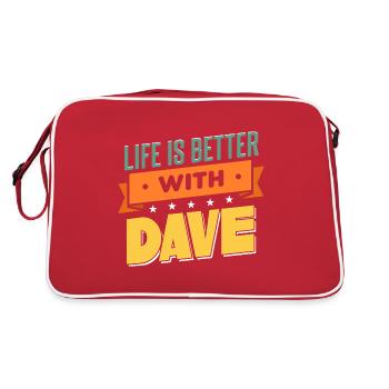 Life Is Better With Dave - Retro Bag - red/white - Back