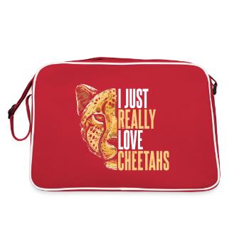 Gepard sagt afrikanische Tierwelt - Retro Tasche - Rot/Weiß - Hinten