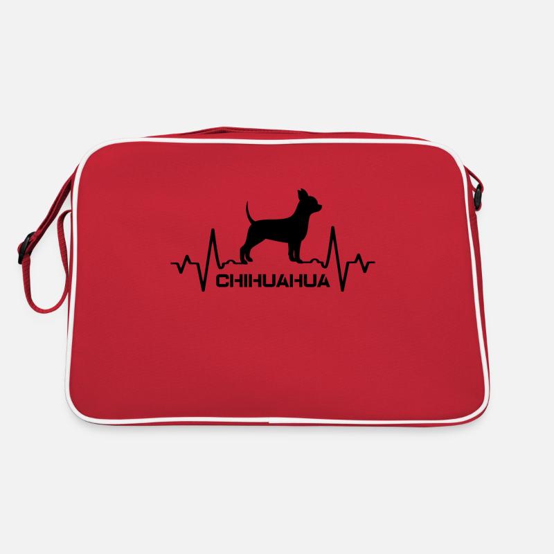 Chihuahua - Retro Tasche - Rot/Weiß