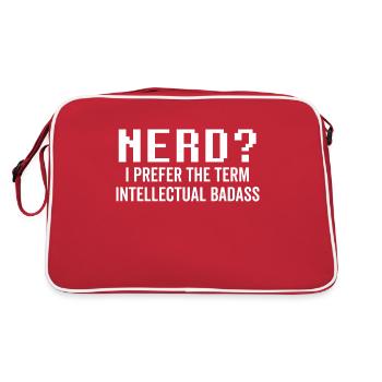 Nerd Je préfère le terme intellectuel Badass - Sac Retro - rouge/blanc - Dos
