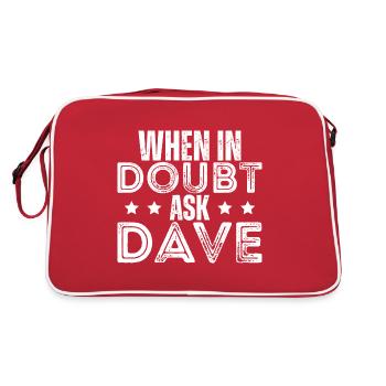 When In Doubt Ask Dave - Retro Bag - red/white - Back