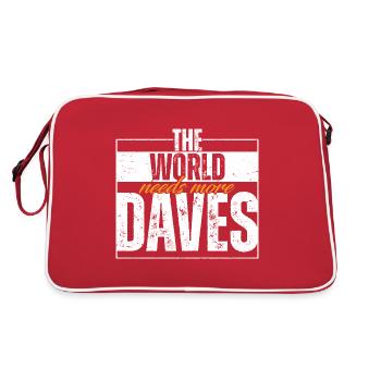 The World Needs More Daves - Retro Bag - red/white - Back