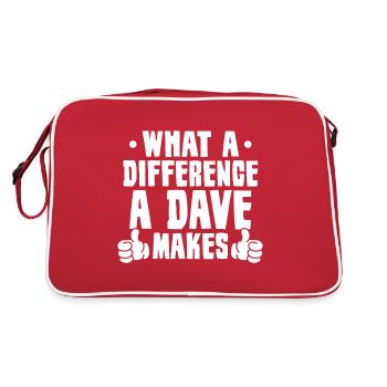 What A Difference A Dave Makes - Retro Bag - red/white - Back