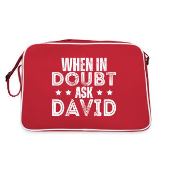 En cas de doute, demandez à David - Sac Retro - rouge/blanc - Dos