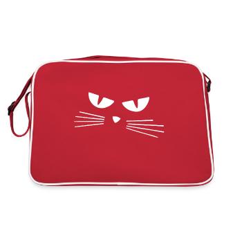 Silhouette yeux de chat - Sac Retro - rouge/blanc - Dos