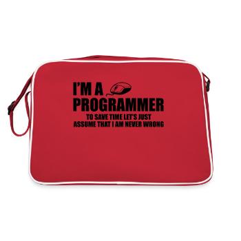 Programmer Programming Computer Science Gift - Retro Bag - red/white - Back
