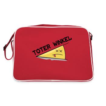 Toter Winkel Wortwitz T-Shirt - Retro Tasche - Rot/Weiß - Hinten