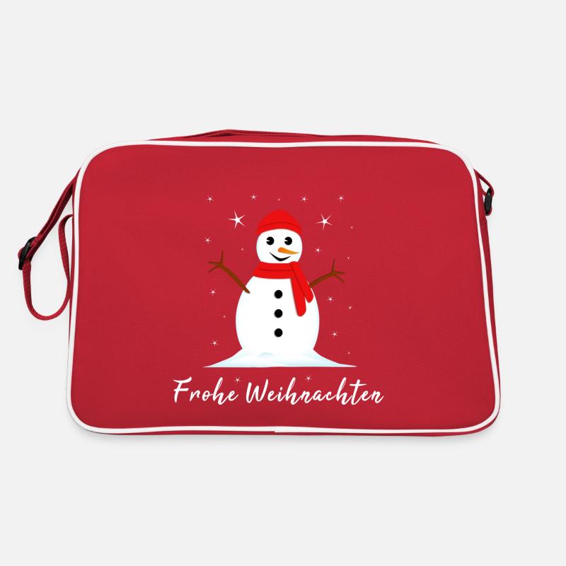 Frohe Weihnachten - Retro Tasche - Rot/Weiß