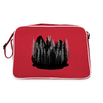 Dark Fantasy, Nature, Spooky, Wilderness, Forest, Carpathians - Retro Bag - red/white - Back