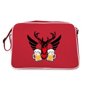 08 Deux bières de cerf fier avec des ailes - Sac Retro - rouge/blanc - Dos