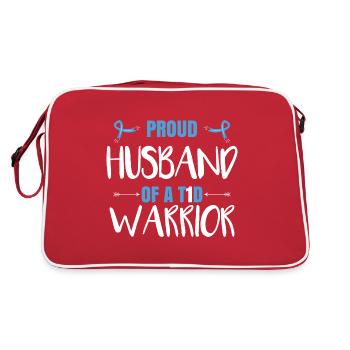 Proud Husband Of A T1D Warrior - Retro Bag - red/white - Back