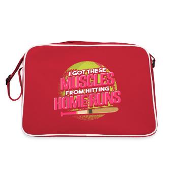 J’ai eu ces muscles en frappant des coups de circuit - Sac Retro - rouge/blanc - Dos