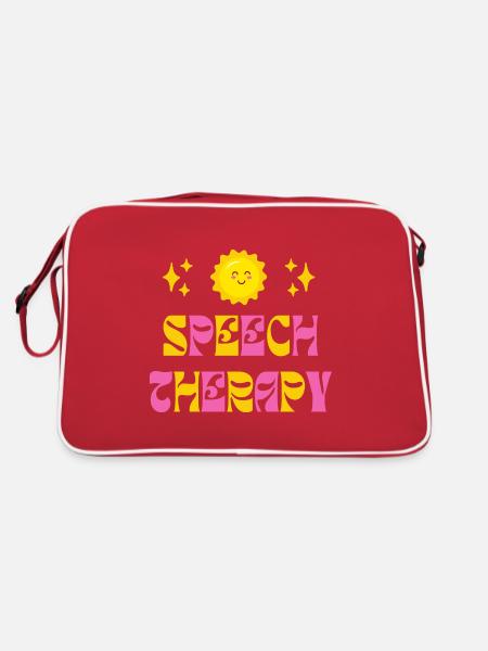 Speech Therapy Sun Speech Language Pathology SLP - Retro Bag - red/white - Back