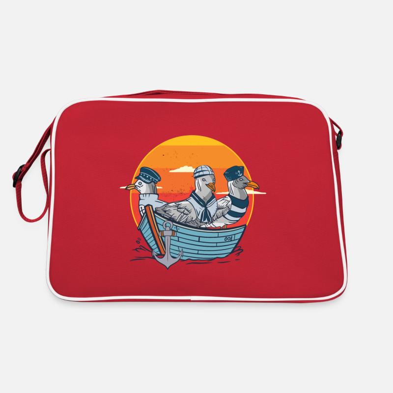 Möwen Möwe Seevögel Boot Seefahrer Seemänner Retro Tasche