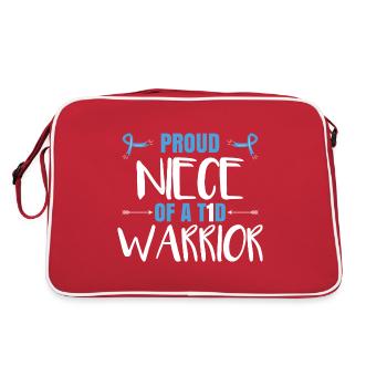 Proud Niece Of A T1D Warrior - Retro Bag - red/white - Back