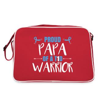Proud Papa Of A T1D Warrior - Retro Bag - red/white - Back