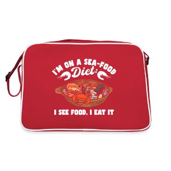 Humour de croisière Drôle de fruits de mer - Sac Retro - rouge/blanc - Dos