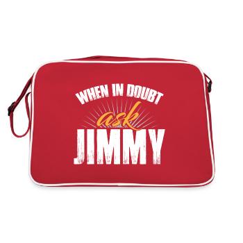 When In Doubt Ask Jimmy - Retro Bag - red/white - Back