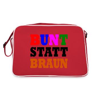 Bunt statt braun - Retro Tasche - Rot/Weiß - Hinten