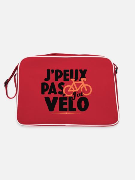 Je Peux Pas J'ai Vélo Cadeau Cycliste - Sac Retro - rouge/blanc
