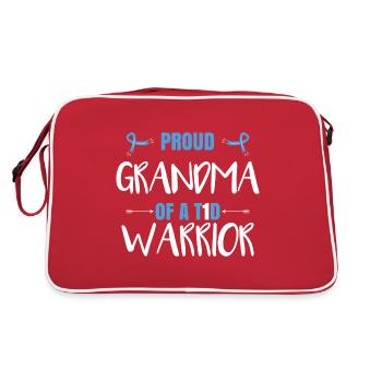 Proud Grandma Of A T1D Warrior - Retro Bag - red/white - Back