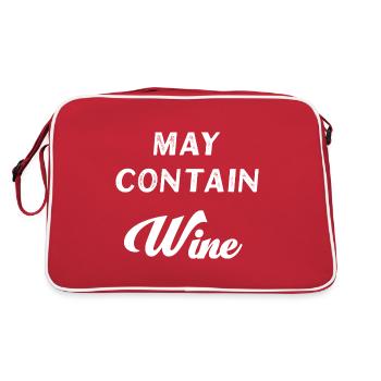 May Contain Wine - Retro Tasche - Rot/Weiß - Hinten