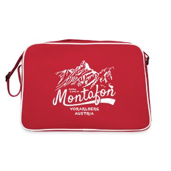 Montafon Zimba weiss/dis - Retro Tasche - Rot/Weiß - Hinten