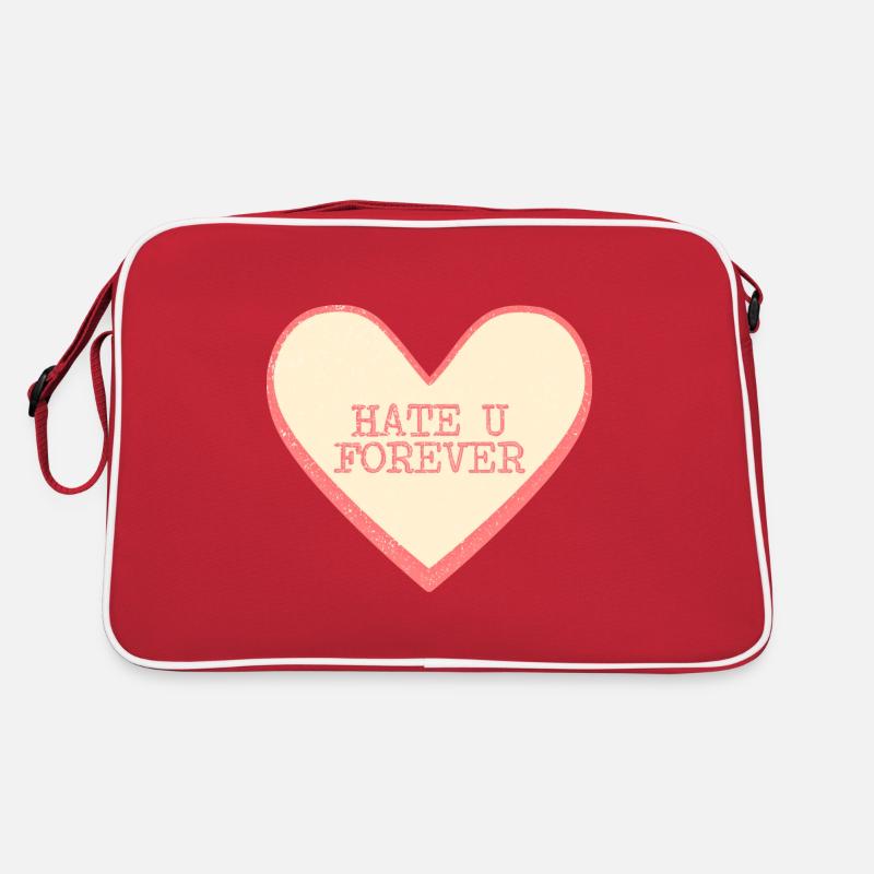 Hate U Forever Funny Saying Sugar Heart Retro Bag