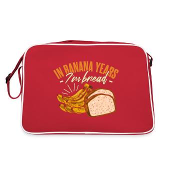 In Bananenjahren bin ich Brot - Retro Tasche - Rot/Weiß - Hinten