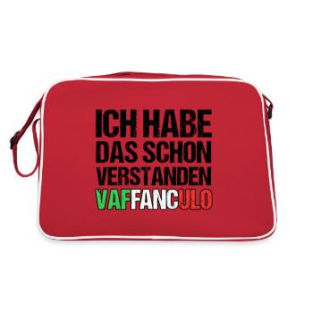 Italien Italiener Vaffanculo - Retro Tasche - Rot/Weiß - Hinten