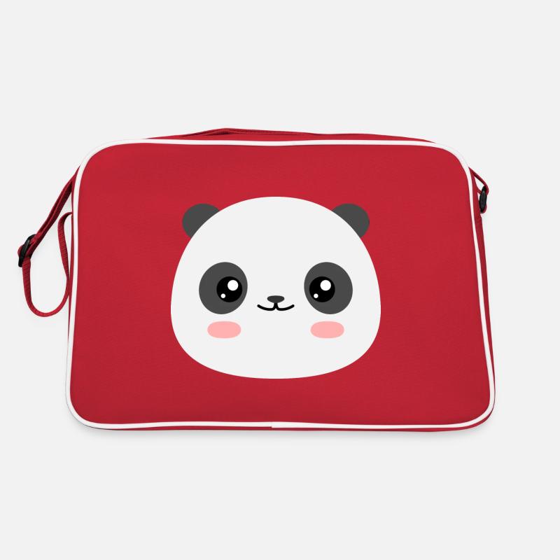 Kawaii Panda - Retro Tasche - Rot/Weiß