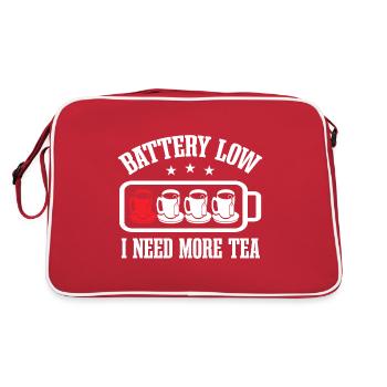 Ich brauche mehr Tee - Retro Tasche - Rot/Weiß - Hinten
