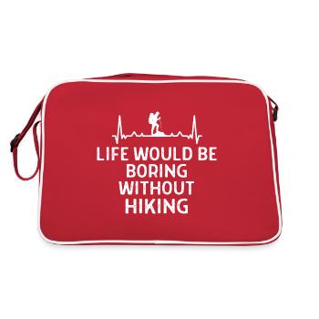 Klettern Kletterer Hiking Sprüche Geschenk - Retro Tasche - Rot/Weiß - Hinten