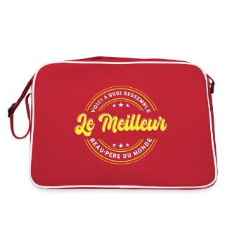 Meilleur Beau-Père Du Monde - Sac Retro - rouge/blanc - Dos