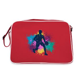 Basketball Grungy Color Splashes - Retro Bag - red/white - Back