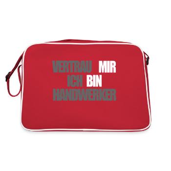 Cooler Handwerker Spruch - Retro Tasche - Rot/Weiß - Hinten