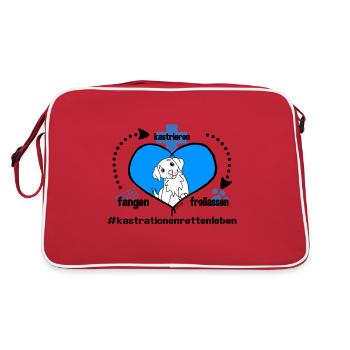 Tierschutz-Spendenaktion - Retro Tasche - Rot/Weiß - Hinten