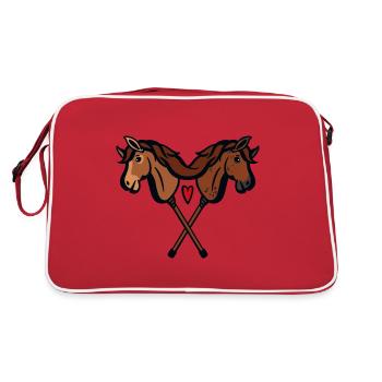 hobby horsing love hobby horse Steckenpferd - Retro Tasche - Rot/Weiß - Hinten