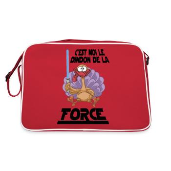 Le dindon de la force - Parodie Humour Fun Cool - Sac Retro - rouge/blanc - Dos