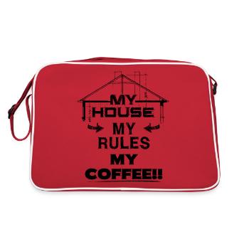 MA MAISON MES RÈGLES MON CAFÉ !! - noir - Sac Retro - rouge/blanc - Dos