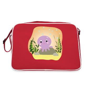 Otto Oktopus - Gift - Gift Idea - Retro Bag - red/white - Back