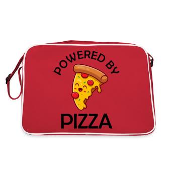 Propulsé par Pizza Funny Pizza Saying - Sac Retro - rouge/blanc - Dos