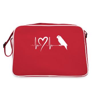 Budgie Budgie Bird bird - Retro Bag - red/white - Back